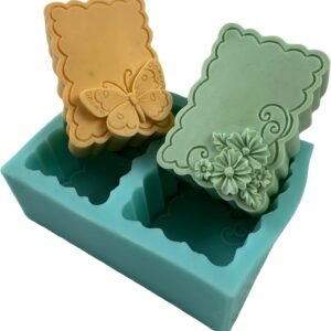 2 Cavities Butterfly&Flower Soap Mold, Handmade Silicone Mold for Making Soap,Candle,Wax,Mousse Cake,Aroma Plaster Diffuser,Epoxy Resin Craft